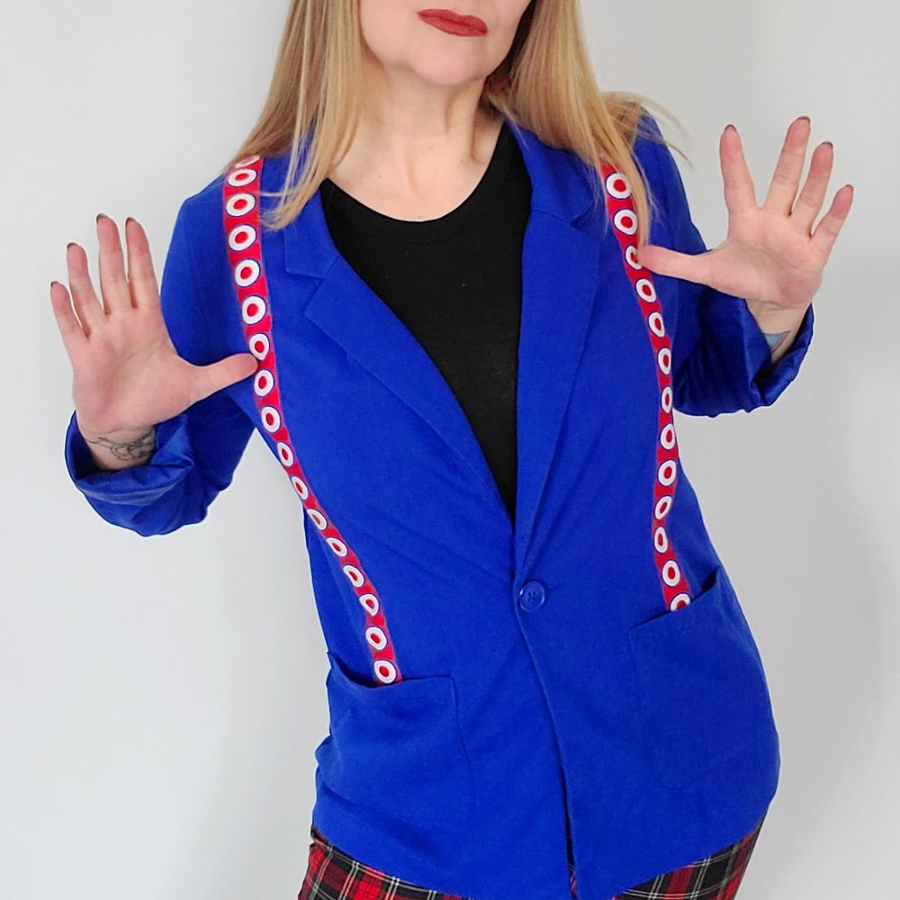 Refashioned Vintage Faux Suspender Blazer (M/L)